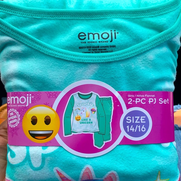EMOJI Kids Unicorn Pajamas Set XL 14/16 NWT! - Picture 2 of 5